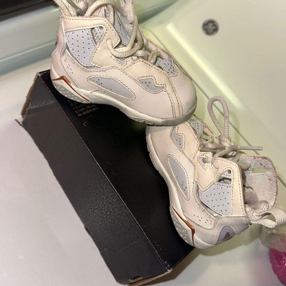 Jordan Kids White and Light Gray Sneakers